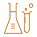 Orange icon with chemistry beaker image