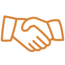 Orange icon shaking hands