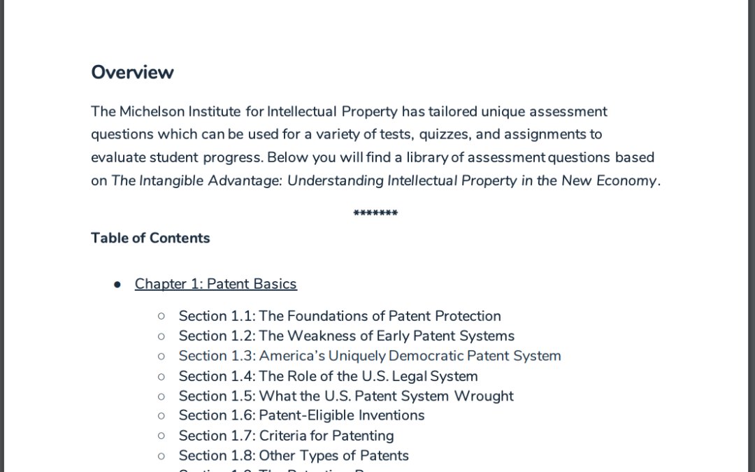 Intellectual Property Assessment Questions
